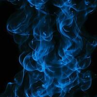 abstrakt blå rök på svart bakgrund. fantasi fraktal textur. digital konst. ai genererad foto