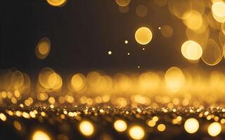 abstrakt bakgrund med guld bokeh effekt. ai generativ foto