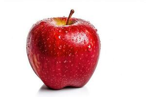 äpple frukt vit isolerat bakgrund mat fotografi ai genererad foto