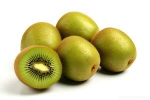 kiwifruits frukt vit isolerat bakgrund mat fotografi ai genererad foto