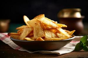 stock Foto av maniok pommes frites mat fotografi ai genererad