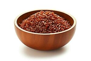 stock Foto av kokta röd ris mat fotografi isolerat vit bakgrund ai genererad