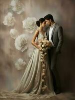 bröllop bakgrund bakgrund illustration design, par i kärlek, äktenskap, brud foto