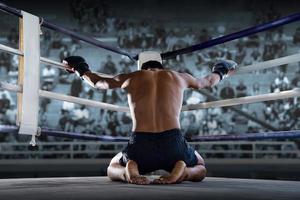 fighter på scenen före striden, kampsport, thailändsk boxning foto