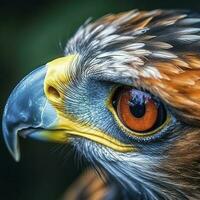 Örn öga. en stänga se på de syn av de kung av fåglar. ai generativ foto