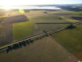 kultiverad landa, antenn se, la pampa, argentina foto