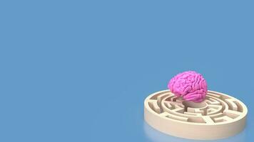 de rosa hjärna i labyrint för hjärna Träning begrepp 3d tolkning foto