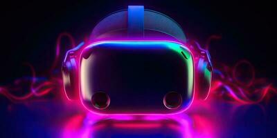 ai genererad. ai generativ. vr virtuell verklighet mask headsetet framtida teknologi. grafisk konst foto