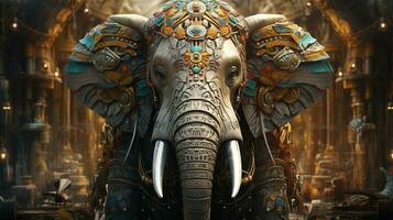 antropomorf elefant lingvistik, digital konst illustration foto