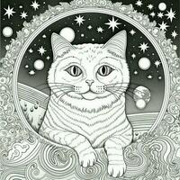 kosmisk katt färg sida foto