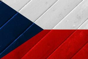flagga av tjeck republik på en texturerad bakgrund. begrepp collage. foto