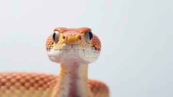Foto av en majs orm på vit bakgrund. generativ ai