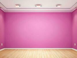 ai generativ. lyx en rosa vägg tömma rum bakgrund, Hem levande. ai genererad foto