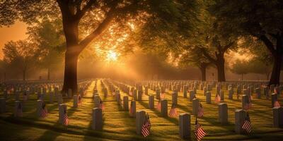 amerikan minnesmärke dag. Amerika dag. generativ ai foto