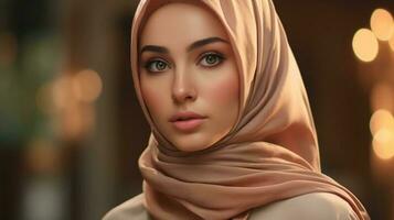 hijab stilar skönhet mall bakgrund foto