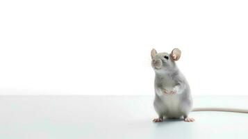 Foto av en råtta på vit bakgrund. generativ ai
