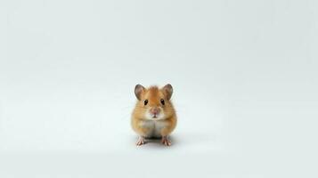 Foto av en dvärg- hamster på vit bakgrund. generativ ai