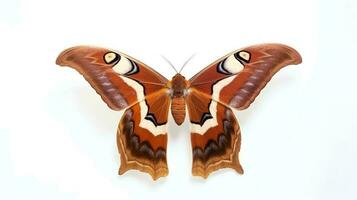 Foto av skön fjäril med brun Färg isolerat på vit bakgrund