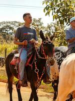 apore, goias, Brasilien - 05 07 2023 häst ridning händelse öppen till de offentlig foto