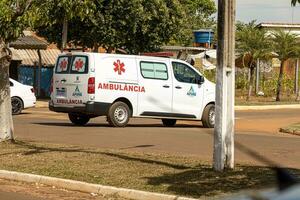 apore, goias, Brasilien - 05 07 2023 nödsituation sjukhus ambulans foto