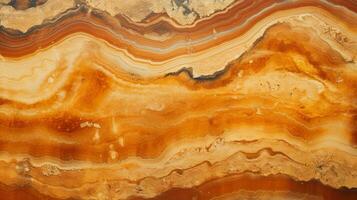 generativ ai, naturlig vulkanisk agat stenar närbild ljus orange, aprikos krossa och gyllene textur. tapet bakgrund, kvarts marmor, dekorativ sten mönster. foto