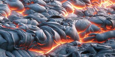 generativ ai, detaljerad närbild varm vit och grå lava flöde, magma textur av vulkanisk bakgrund. foto