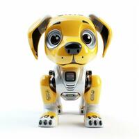 söt hund robot, rolig valp, robot djur- isolerat över vit bakgrund. ai genererad foto