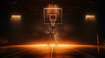 basketboll domstol med lampor foto