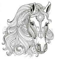 mandala häst färg sidor foto