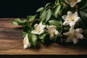 blommande jasmin blomma. en kvist med blommor med en skön doft foto