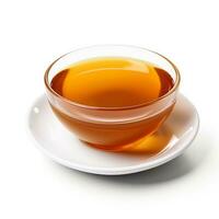 kola honung te i en kola och honungsfärgad kopp isolerat på vit bakgrund foto
