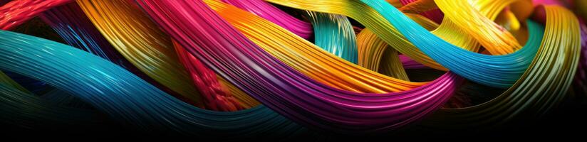 abstrakt vågig färgrik kabel- bakgrund. generativ ai foto