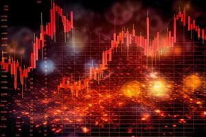en kollapsade stock marknadsföra Diagram. de Diagram representerar faller stock priser, ekonomisk oklarheter, och de återverkningar av de kris. generativ ai foto