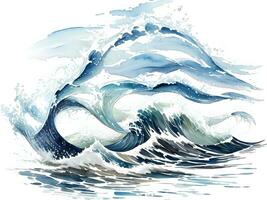 vattenfärg havet vatten vågor målning illustration foto