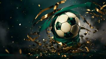 fotboll boll med konfetti foto
