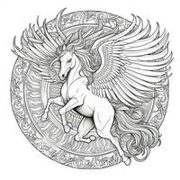 nouveau konst pegasus färg sidor foto