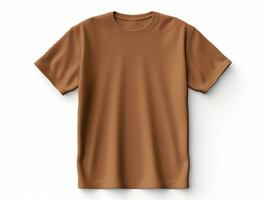 isolerat öppnad brun t-shirt foto
