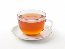 en kopp av te isolerat på en vit bakgrund foto
