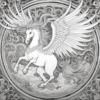 pegasus färg sidor foto