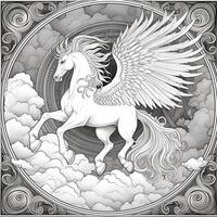 pegasus färg sidor foto