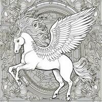 pegasus färg sidor foto