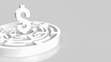 de dollar symbol i labyrint för företag begrepp 3d tolkning foto