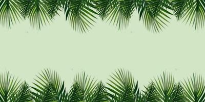minimalistisk grön handflatan löv gräns ram på grön bakgrund, grön bakgrund, grön löv gräns, lummig gräns, natur grönska löv ram, botanisk löv gräns, titel presentation glida foto