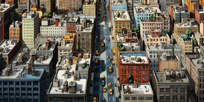 ai genererad. ai generativ. abstrakt stad stad urban topp se panorama landskap se. grafisk konst foto