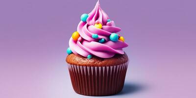 ai genererad. ai generativ. muffin ljuv efterrätt socker bageri födelsedag fest vibe. grafisk konst foto
