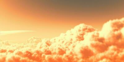 ai genererad. ai generativ. himmel moln luft Drönare se gul orange Färg bakgrund landskap. äventyr resa resa utomhus- flyga. grafisk konst foto