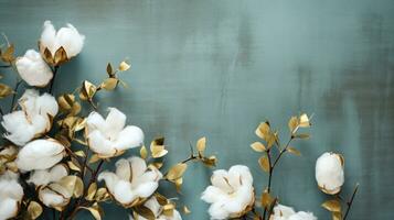 färsk bomull blommor naturlig bakgrund foto