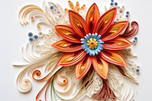 quilling blommor konst. ai generativ foto