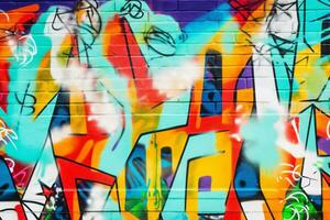 abstrakt graffiti vägg konst bakgrund. ai generativ foto