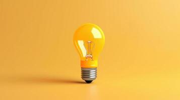 företag idéer begrepp med lysande ljus Glödlampa. generativ ai foto